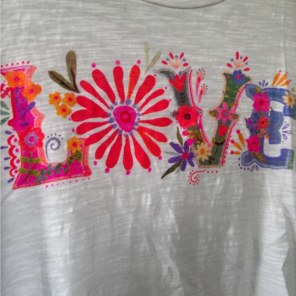 NATURAL LIFE White Love Floral Tee